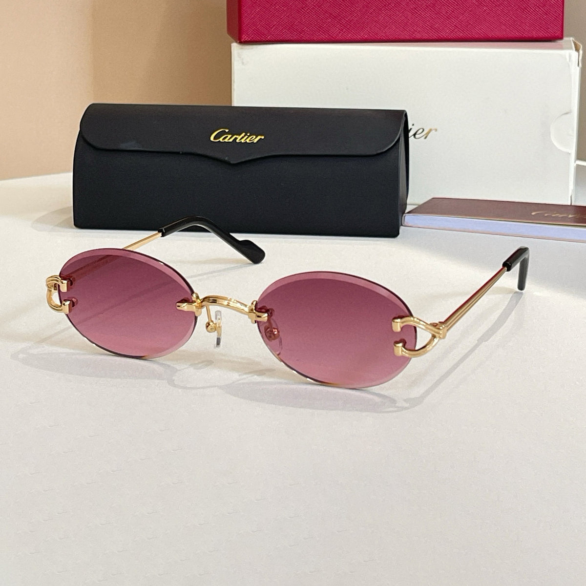 Cartier Men's And Women's Fashion Classic Oval Frame Minimalist Design Sunglasses Accessories #78987