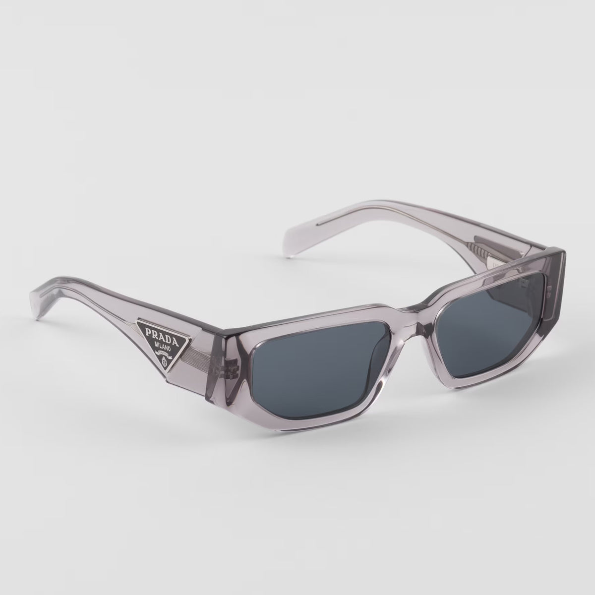 Prada Men's Solid Color Triangle Logo Square Sunglasses Eyewear Glasses #77837