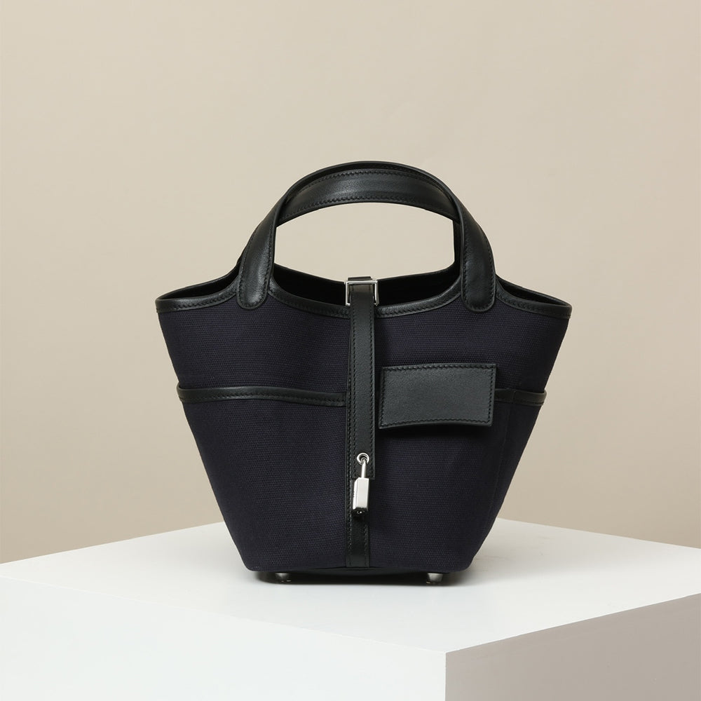 Hermes Picotin Cargo 18 Women's Bag Canvas Patchwork Leather Vegetable Basket Patchwork Leather Handbag Bags #269597
