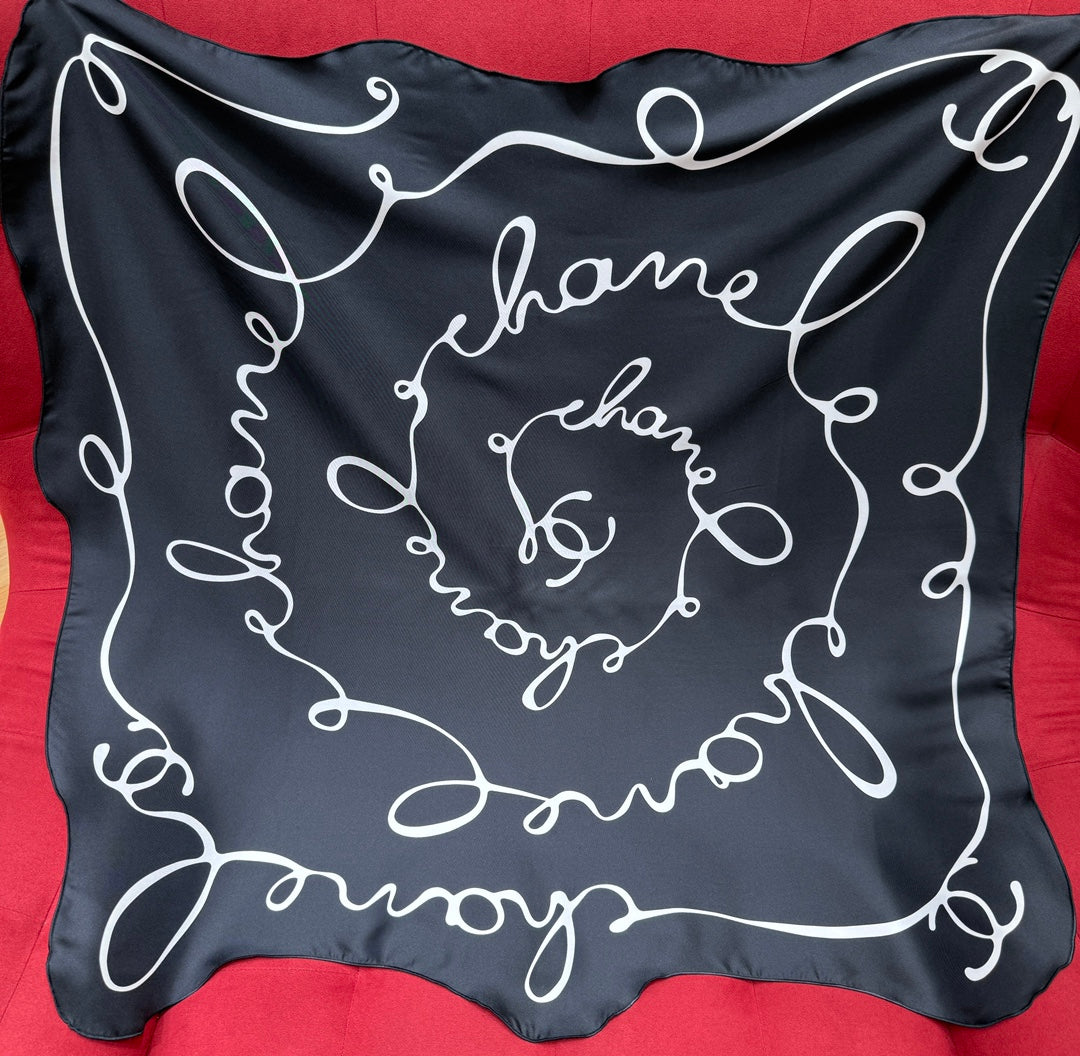 Chanel Irregular Lace Silk Square Scarf #379156