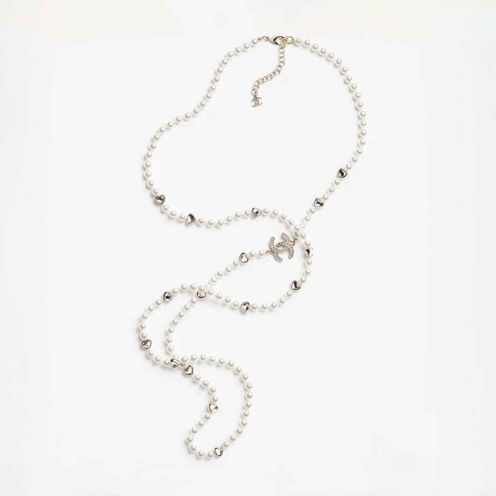 Chanel Love Diamond Decoration Pearl Long Chain #389094