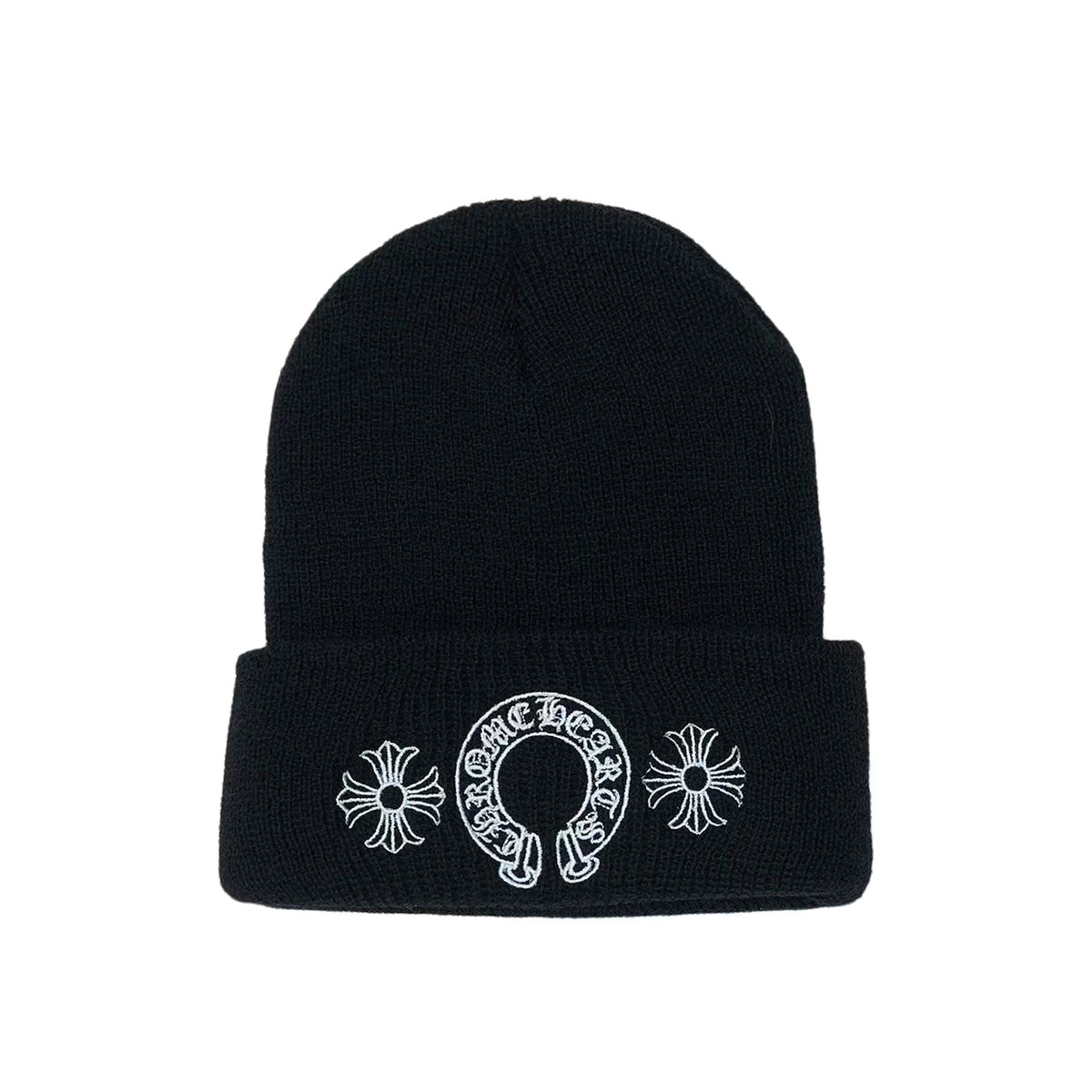 Chrome Hearts Men's and Women's Cross Stitch Letter Print Solid Color Knitted Cotton Hat Cap (Please contact customer service to select colors when purchasing) #77864