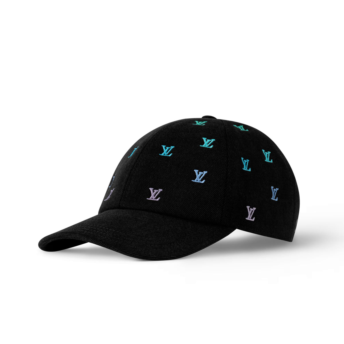 Louis Vuitton LV Blason Shading Denim Men's and Women's Colorful Embroidered Logo Printed Solid Color Cotton Baseball Cap Hat #77451