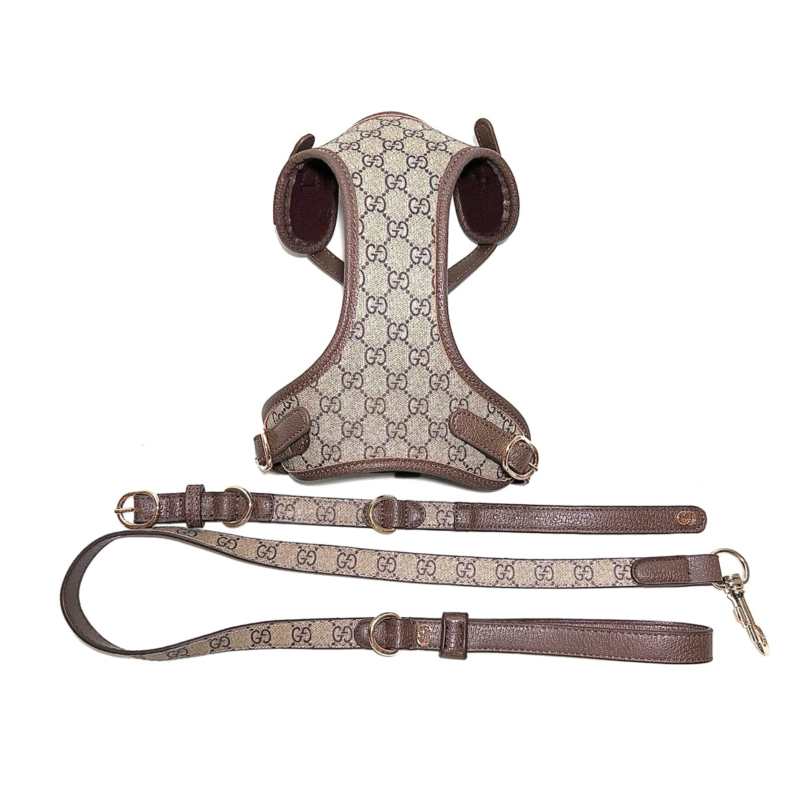 Gucci Small & Medium Pet Leather Collar Chest & Back Leash #99157