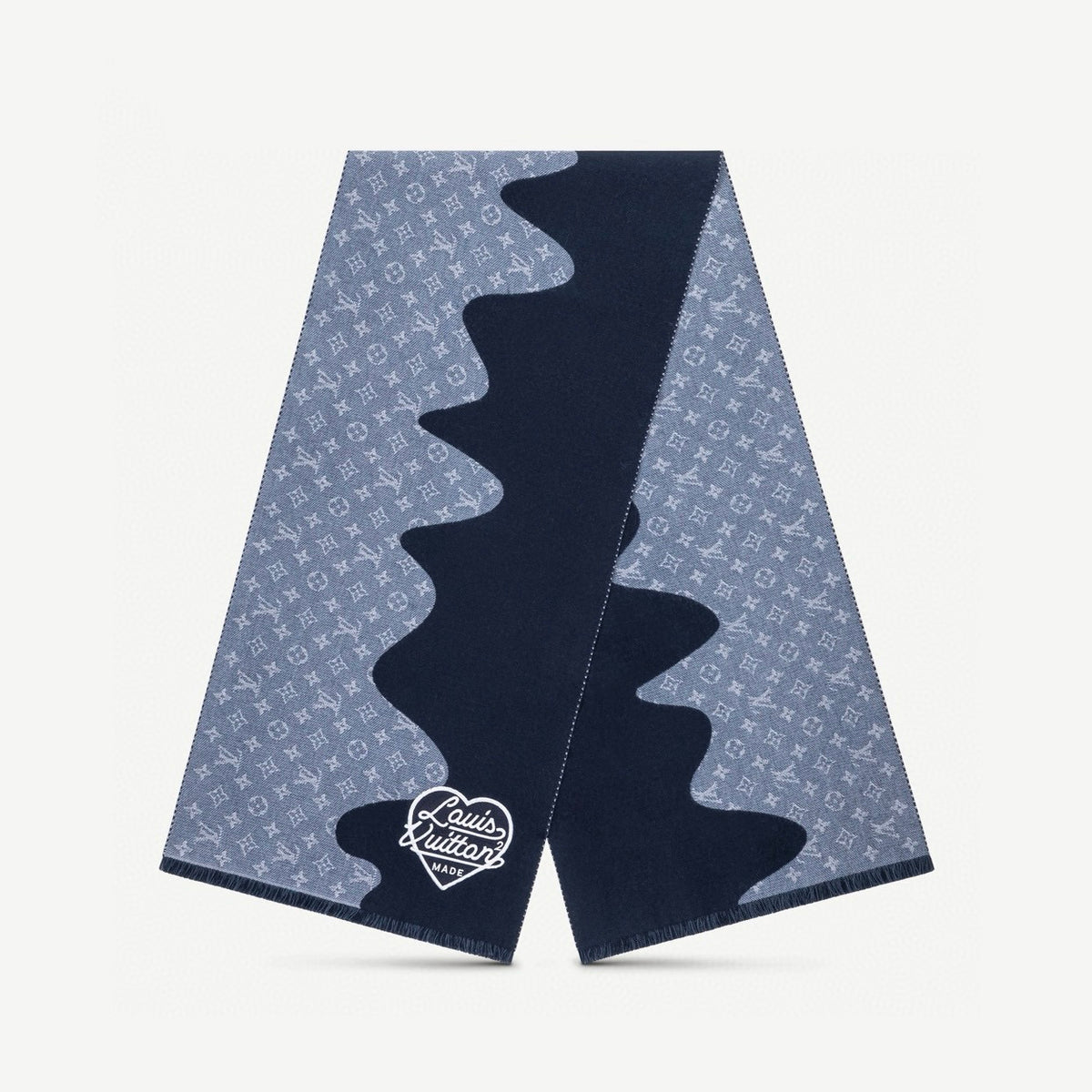 Louis Vuitton Men's And Women's Solid Color Monogrammed Fringed Wool Pom Pom Scarf #73113