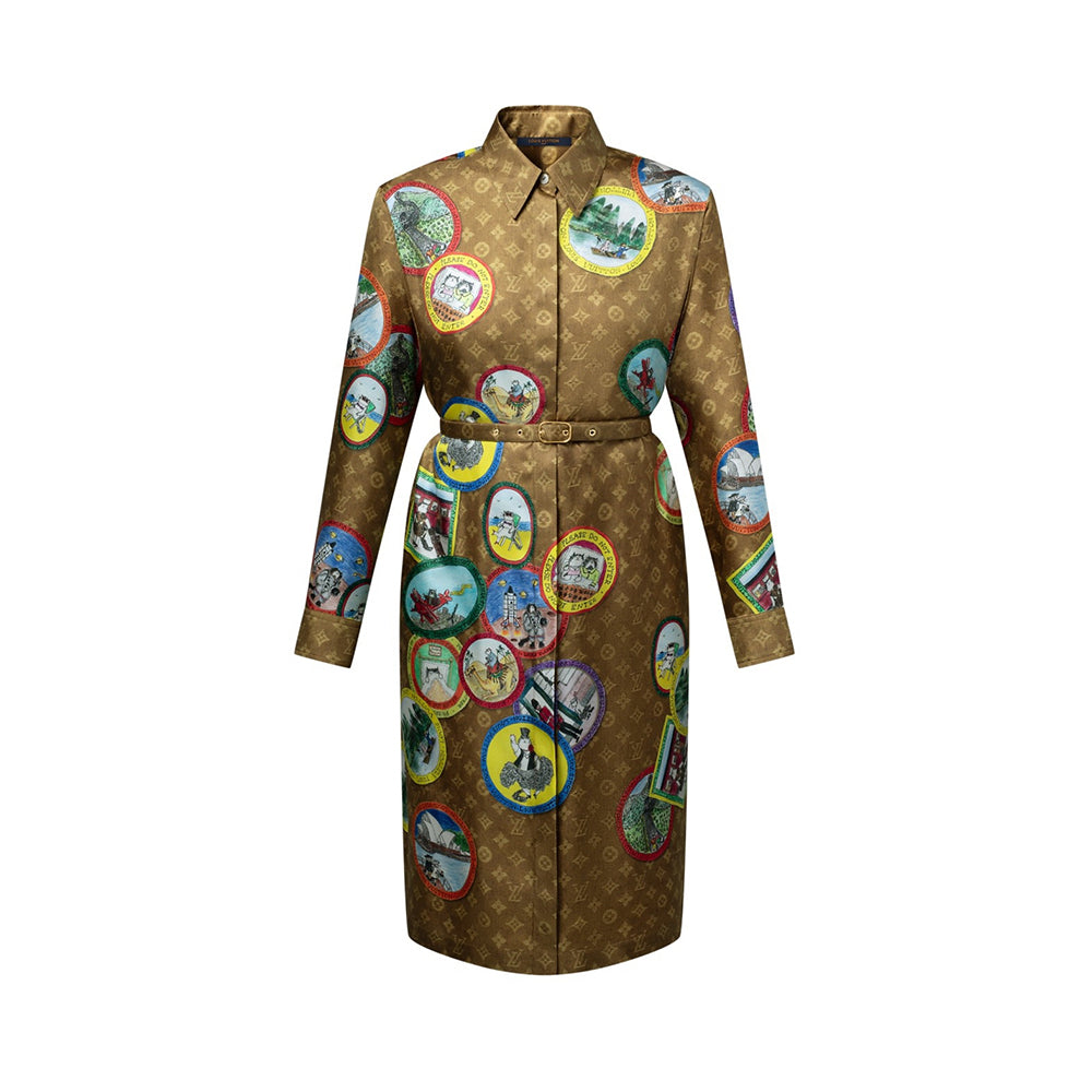Louis Vuitton Cat Stamp Monogram Shirt Dress #377746