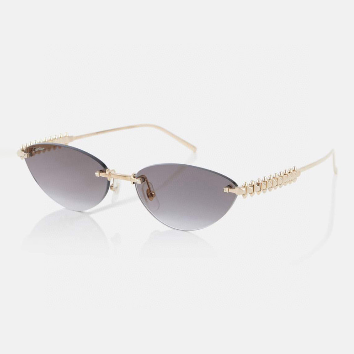 Cartier Women's Frameless Design Irregular Shaped Sunglasses Eyeglasses Glasses #77996