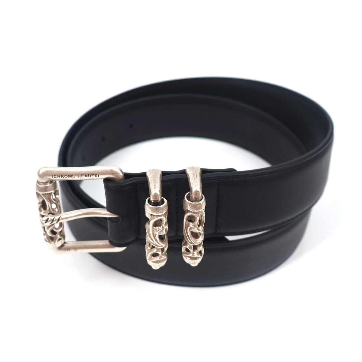 Chrome Hearts Men's And Women's Fashion Classic Sterling Silver Vine Craft Leather Belt Cowhide Material Belt  Accessories #78342