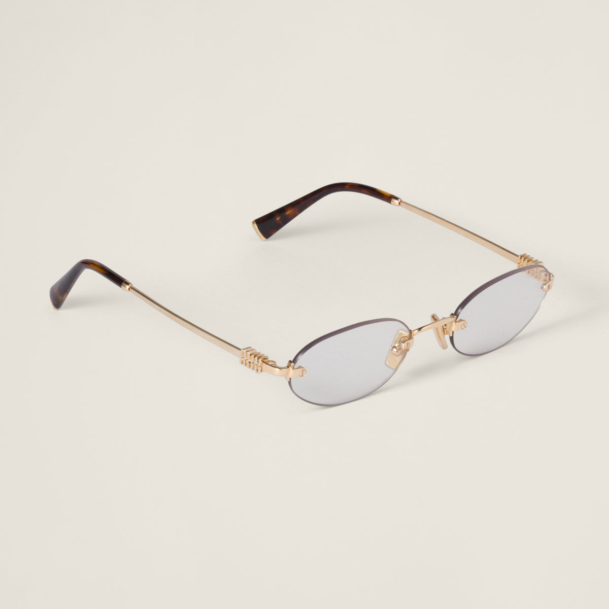 MiuMiu Men's And Women's Fashion Classic Rimless Oval Lens Temples Logo Sunglasses Eyewear Accessories #78742