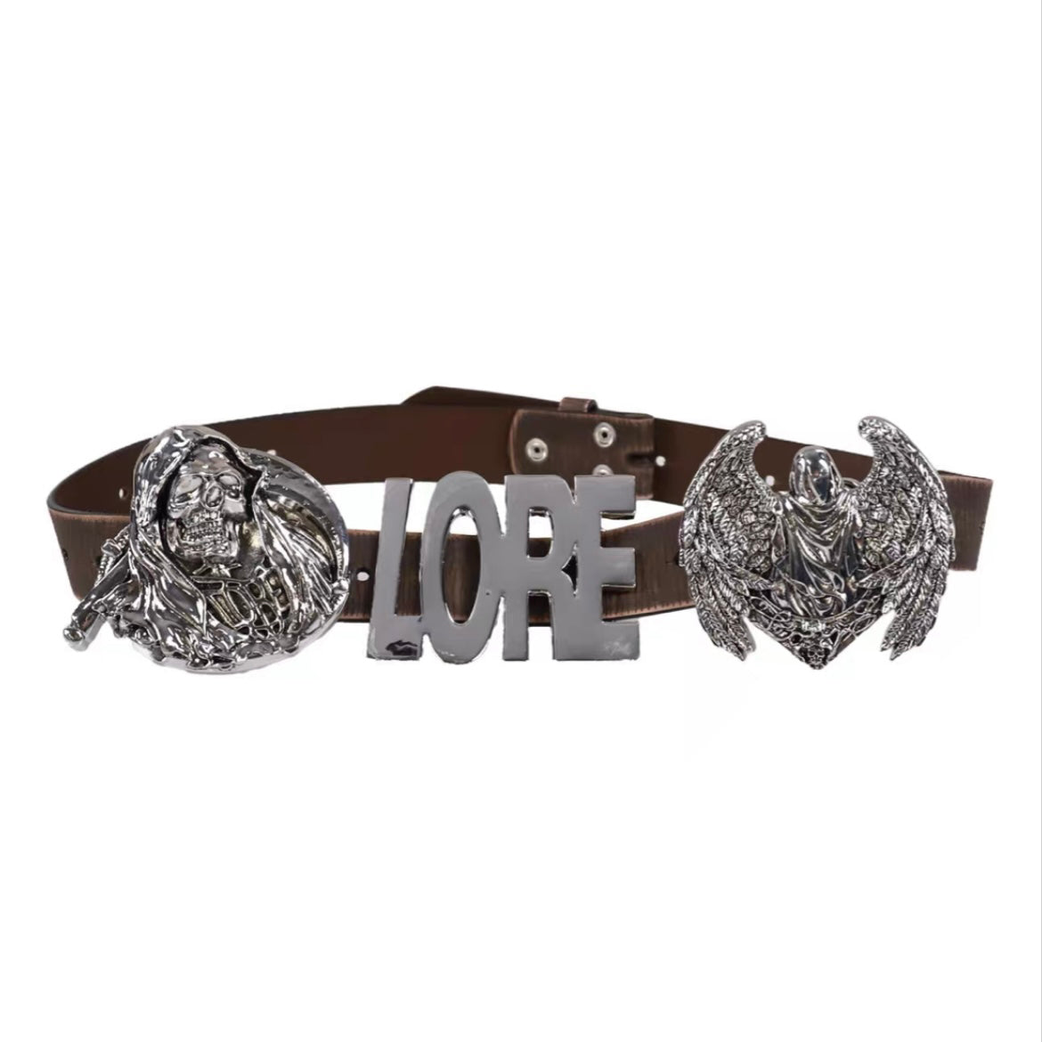 Lore Metal Cow Leather Belt Belt Rokcy With The Same Waist Head Removable Splicing Versatile Modeling Men's Fashion Trend Belt Ngvp #2255