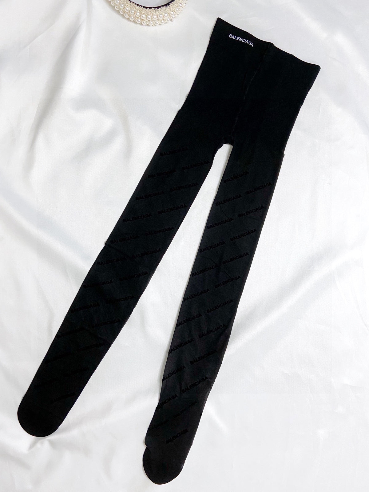 Balenciaga Black Logo Tights #393354