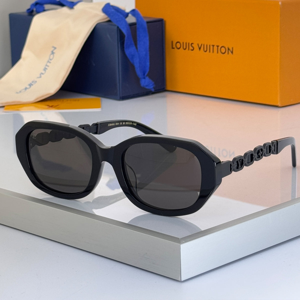 Louis Vuitton My Lv Chain Braided Oval Sunglasses Women's Fashion Elegant Temperament Metal Multicolour Sunglasses #77622