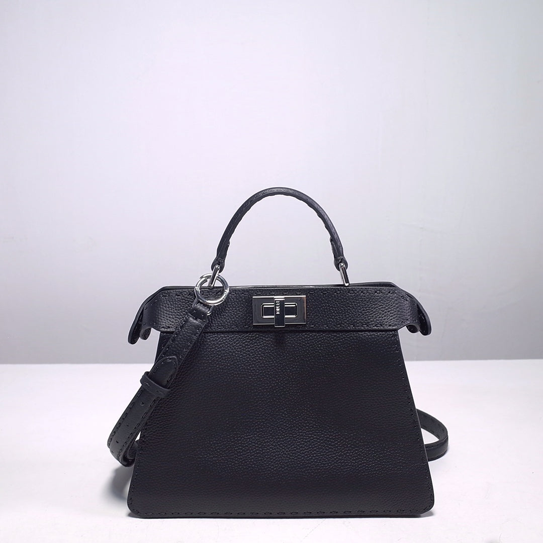 L  Fendi Black Face Silver Buckle Office Bag Album Search Code 268363