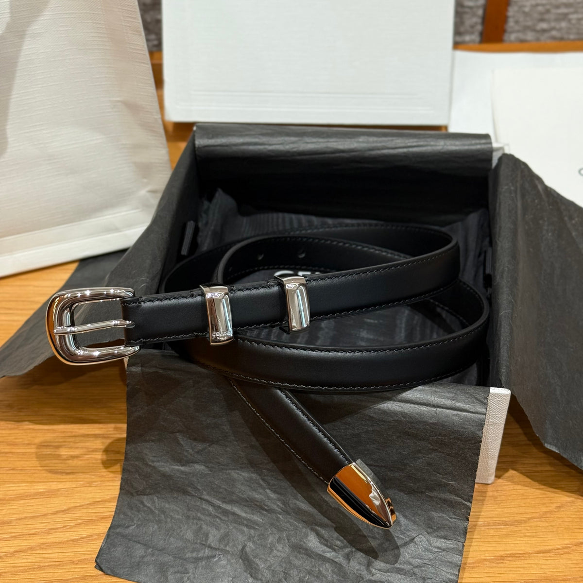 Celine Western Cow Leather Belt 25mm #384220