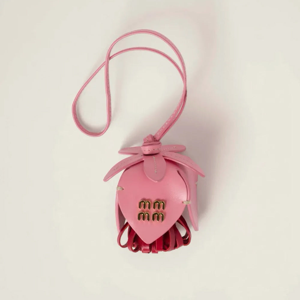 MiuMiu Autumn And Winter Fashion Leather Trick Metal Logo Hollow Carved Flowers Pendant Bag Jewelry 5TL498_2CQS_F0T35 #71669