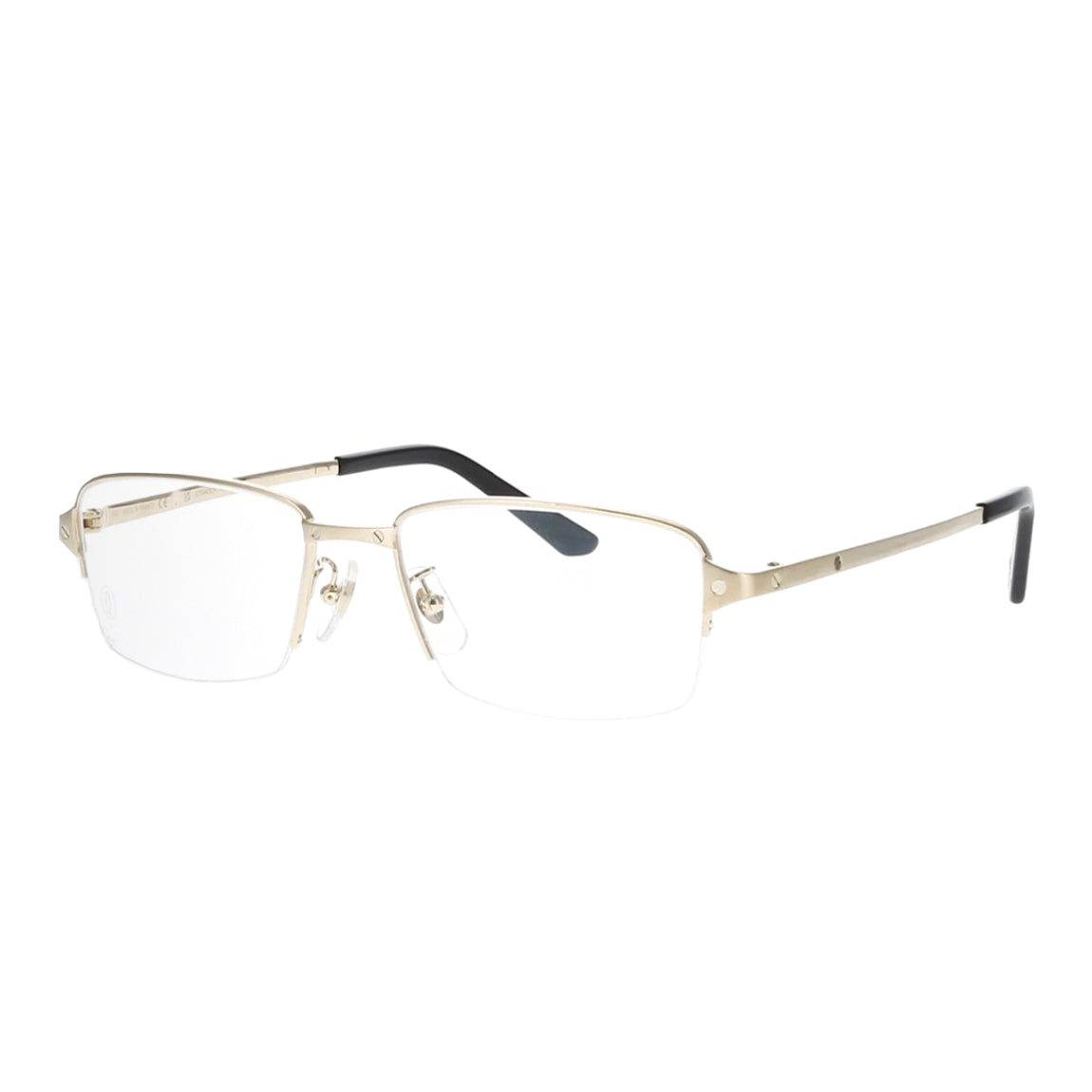 Cartier Men's Solid Colour Spliced Legs Metal Rectangular Optical Frames Eyeglasses Optical Glasses #76724