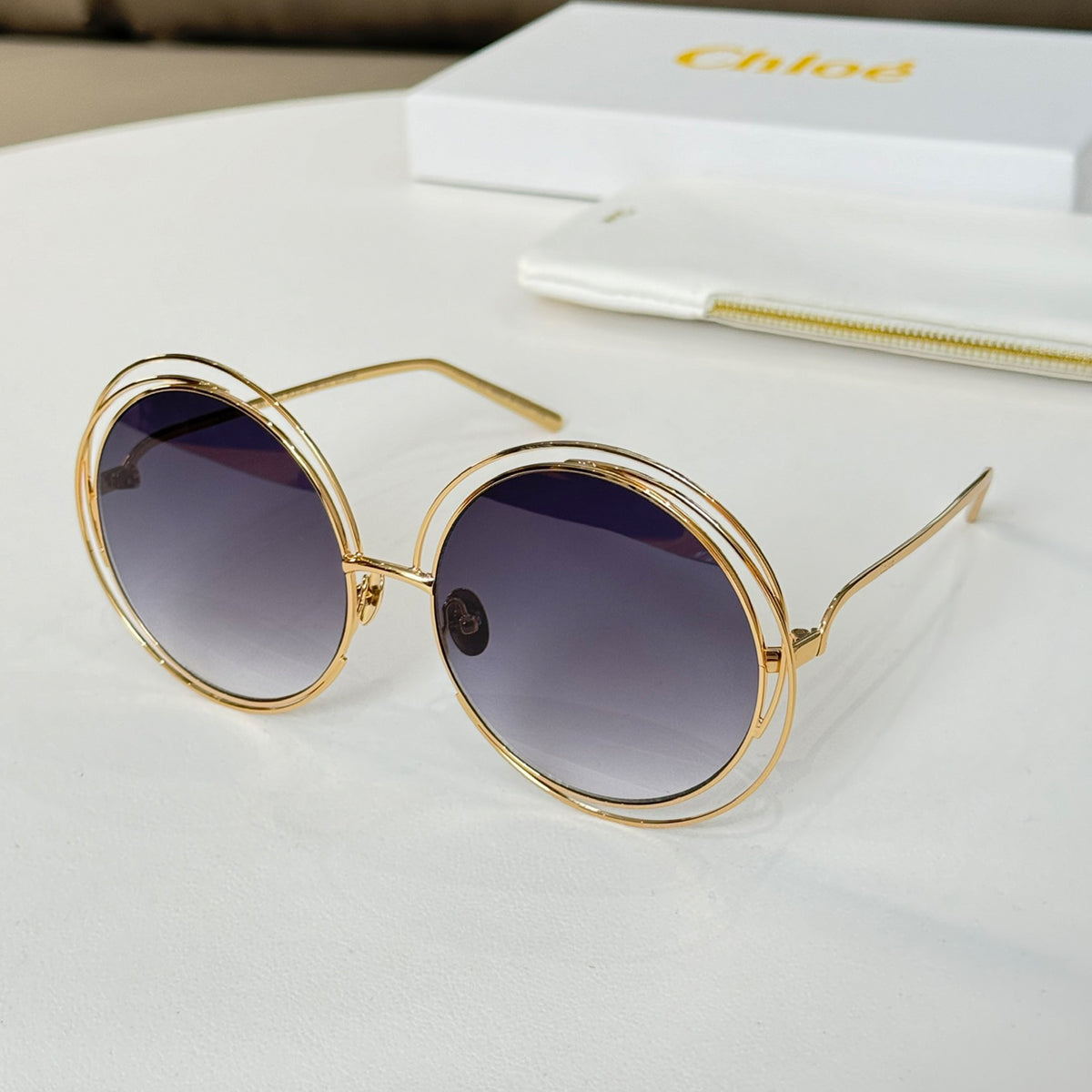 Chloe Women's Fashion Casual Sunglasses Modern Trend Tinted Round Metal Frame Eyeglasses Glasses Ngvp #8719