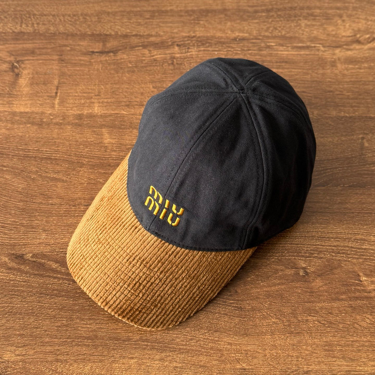MiuMiu Men's And Women's Logo Embroidered Cotton Duckbill Cap Corduroy Two-Tone Baseball Cap Hat  Accessories #81472