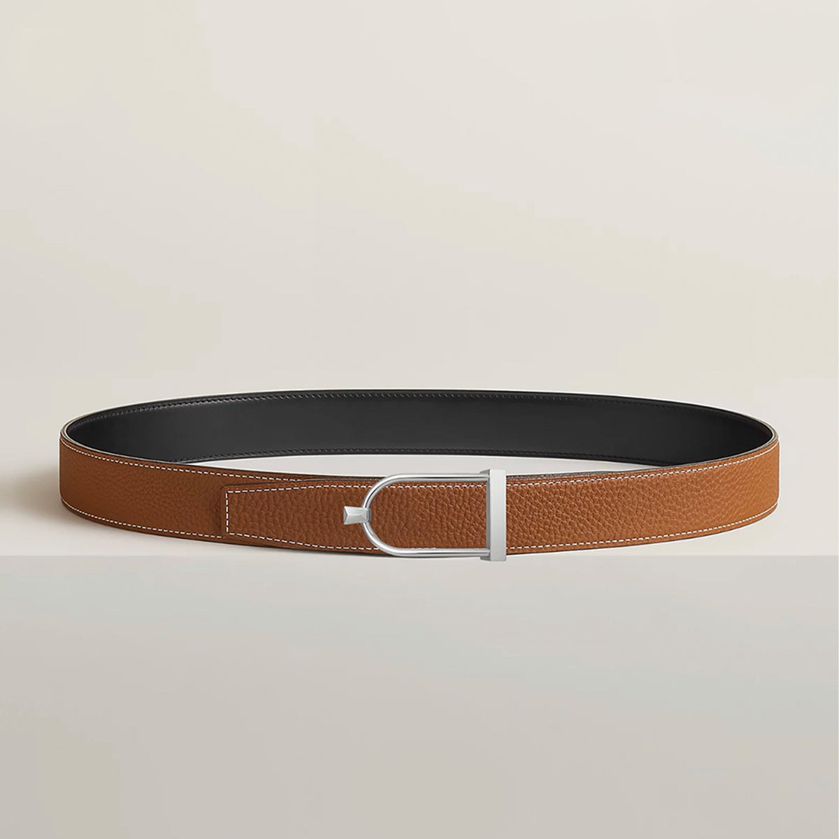 Hermes Men's Women's Leather Belt Buckle Double Sided Cowhide Silver Gold Buckle Fashion Belt Accessories Width 32MM Ngvp #1622
