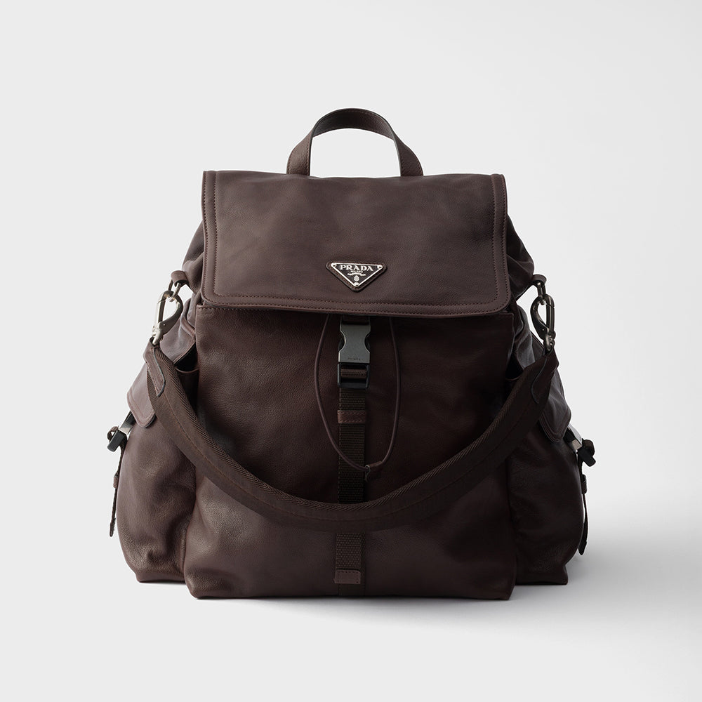 PRADA Black Prada Explore Leather Backpack #384223
