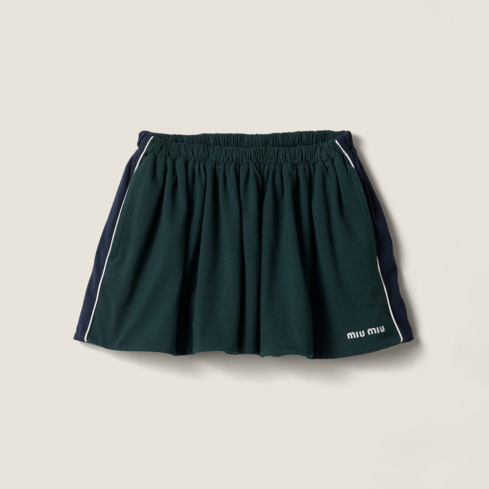MiuMiu Bottle Green blue Cotton Jersey Miniskirt #377063
