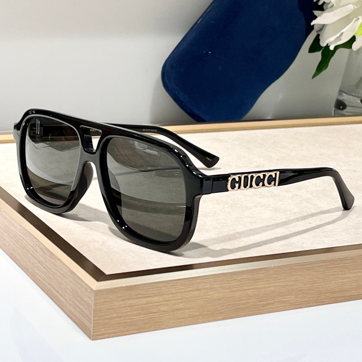 Gucci Men's Logo Engraved Irregular Shape Cover-up Styling Sunglasses Eyeglasses Glasses #73176