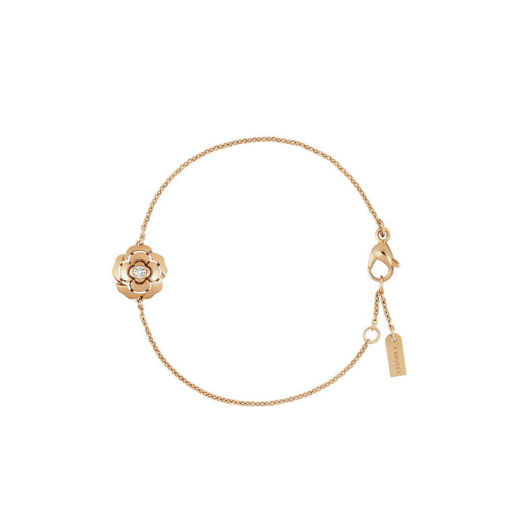 Chanel and Diamond Extrait De Camélia Bracelet Rose Gold #389828
