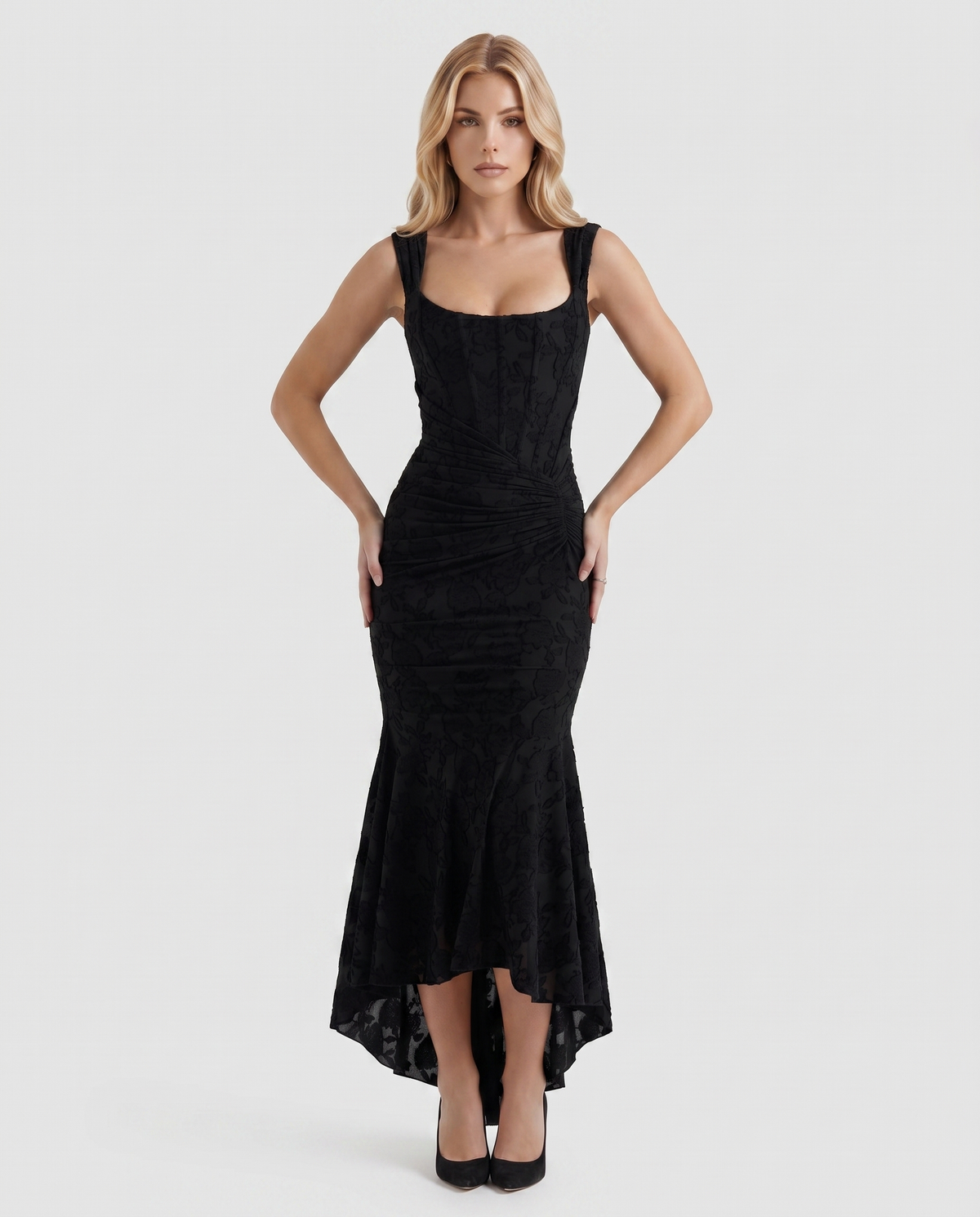 Carisia Corset Maxi Dress - Black