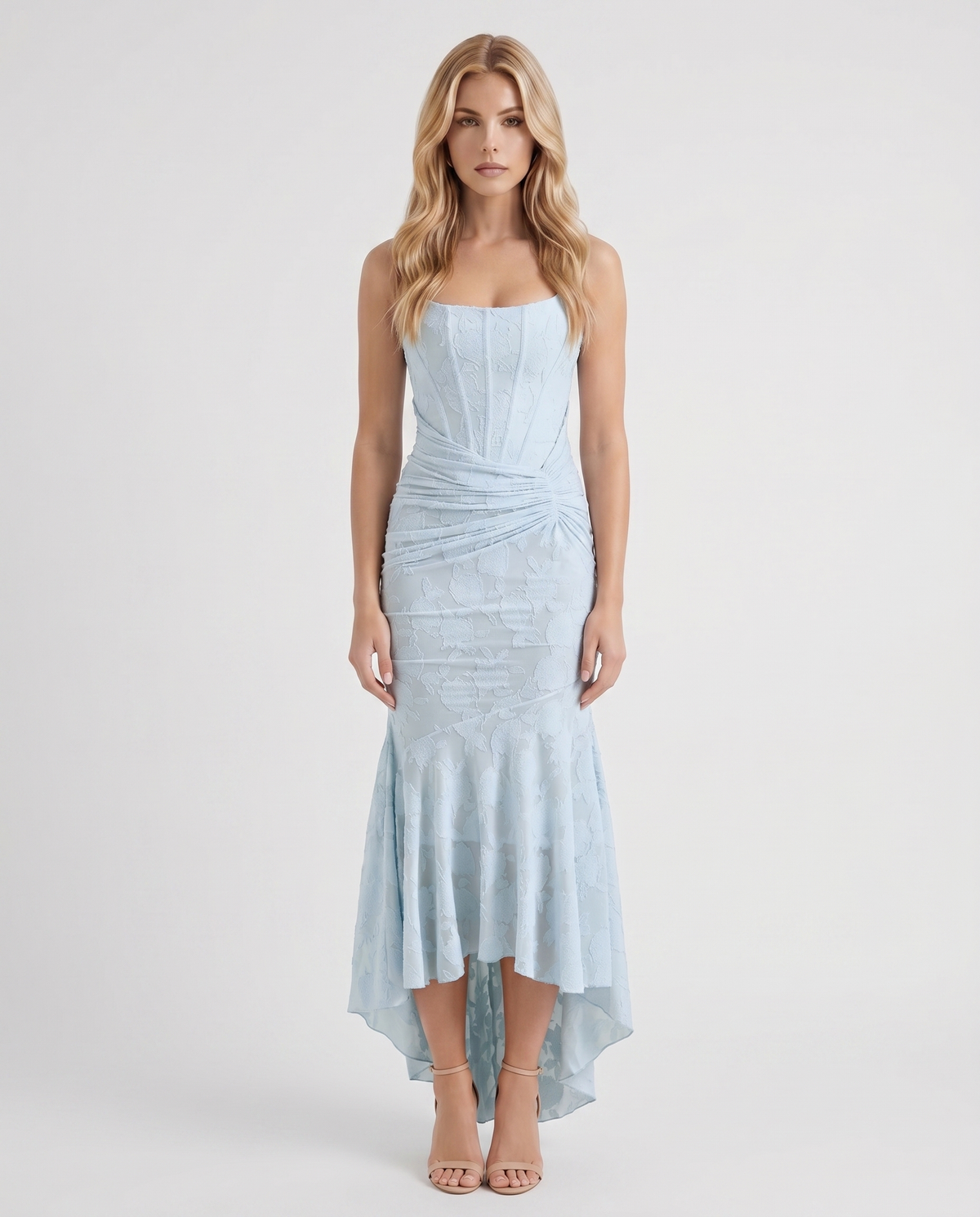 Carisia Corset Maxi Dress - Light Blue