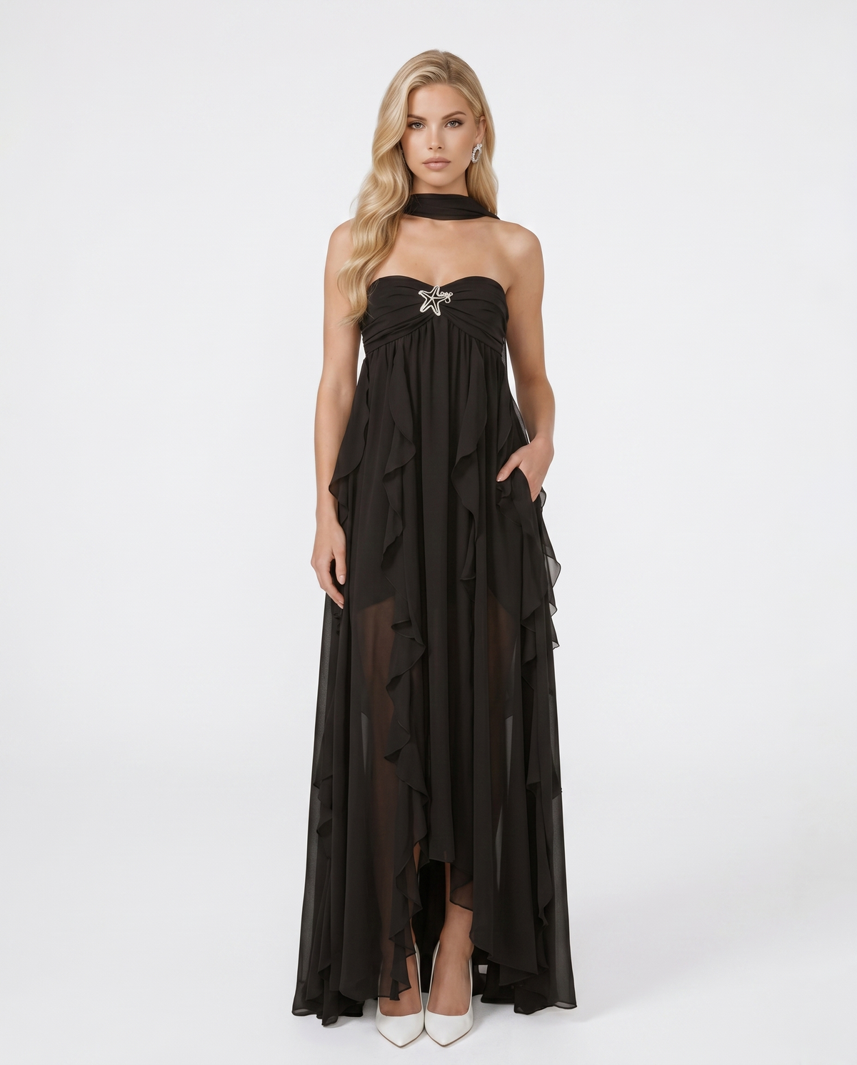 Catherine Halter Maxi Dress - Black