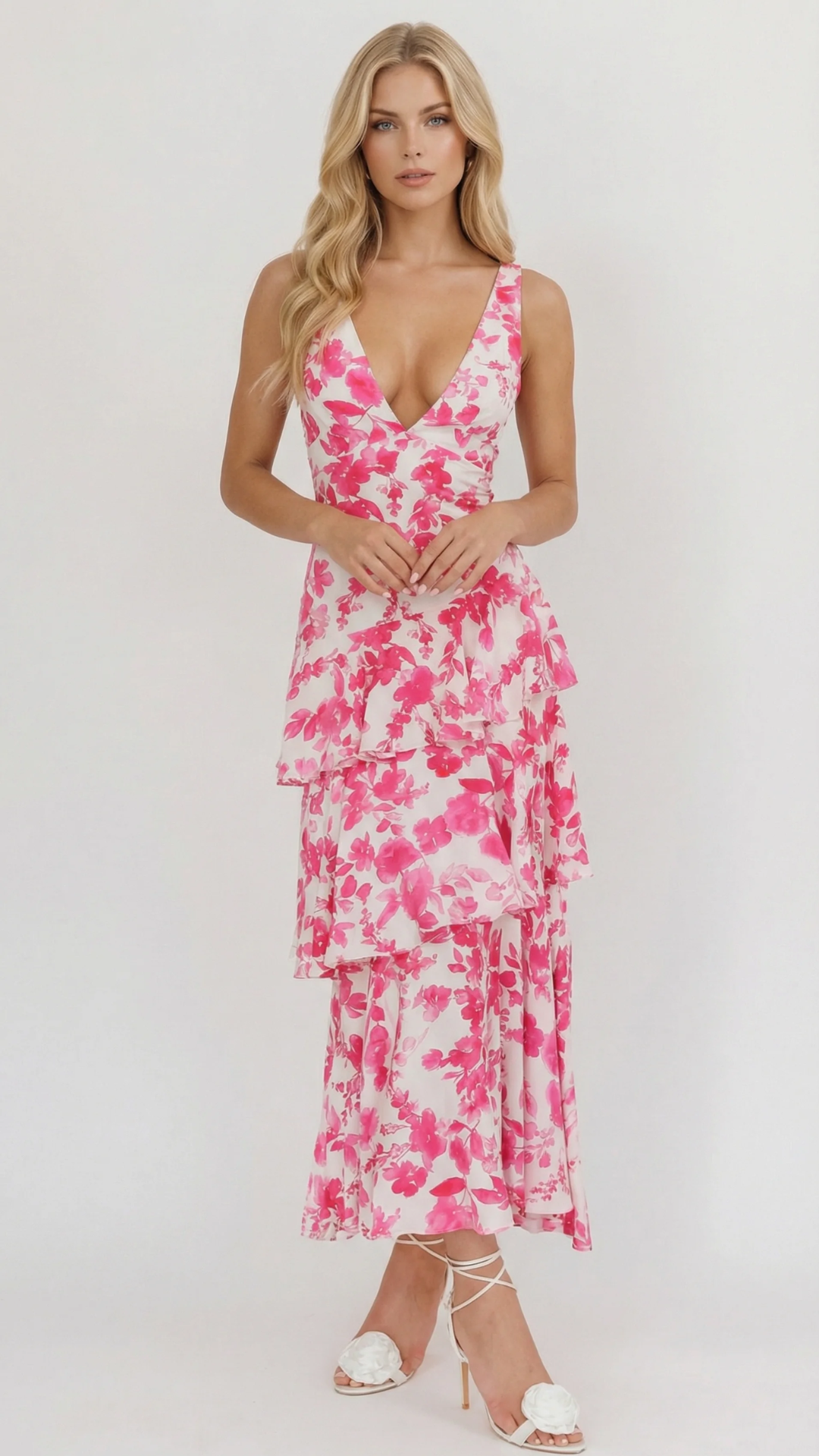 Penelope Ruffle Maxi Dress - Pink