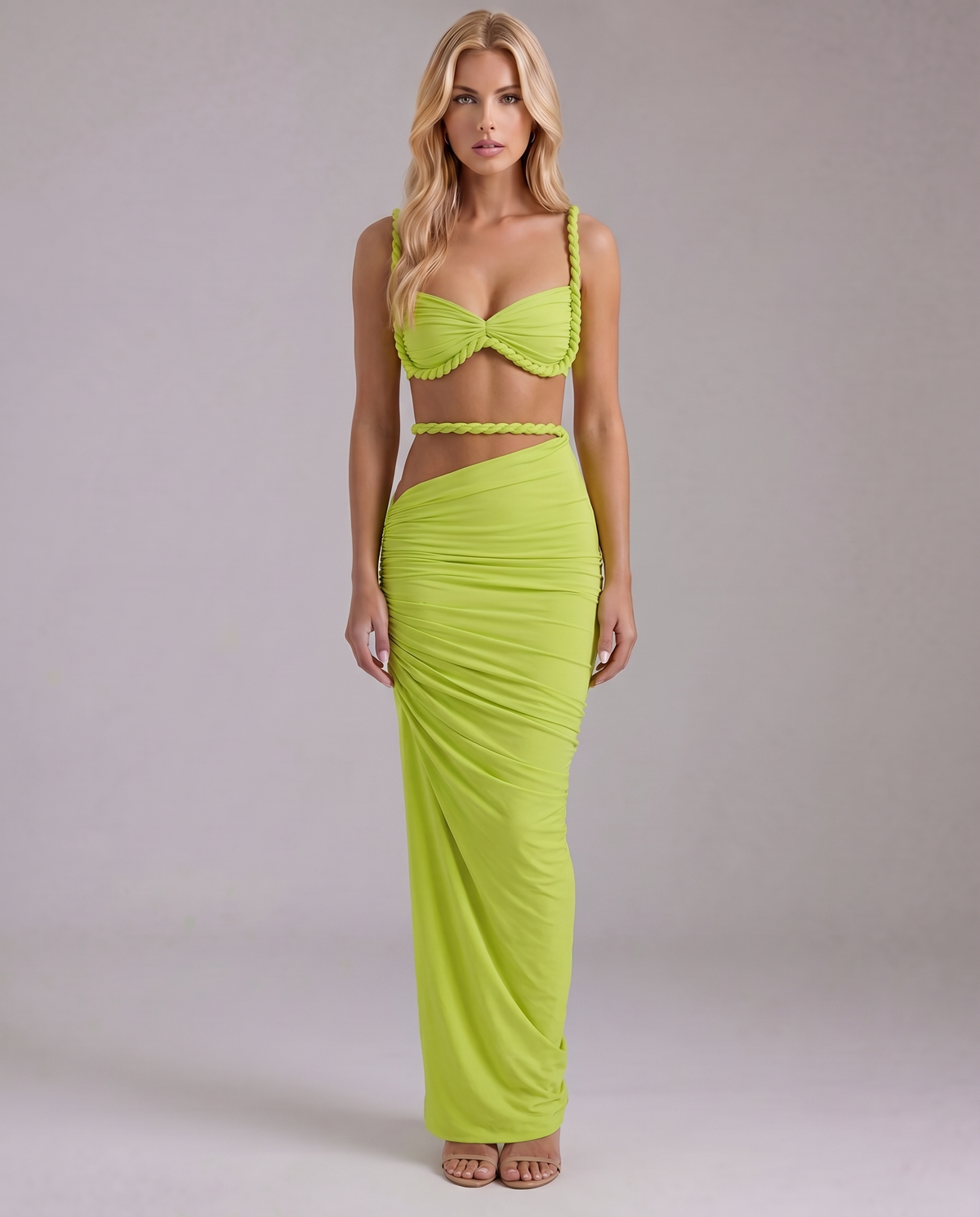 Zendeya Satin Slip Maxi Dress - Green